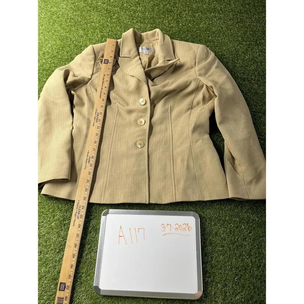 Le suit 14 p Tan‎ Women's Button-Up Blazer Jacket Beige Tan